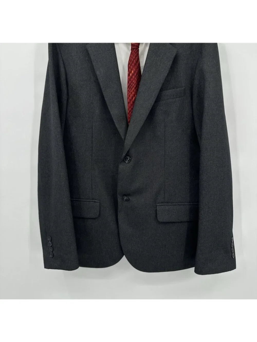 BLUFFWORKS GRAMERCY TRAVEL BLAZER slim fit jacket sport coat 46R metro gray knit